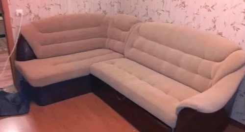 Перетяжка углового дивана. Долинск